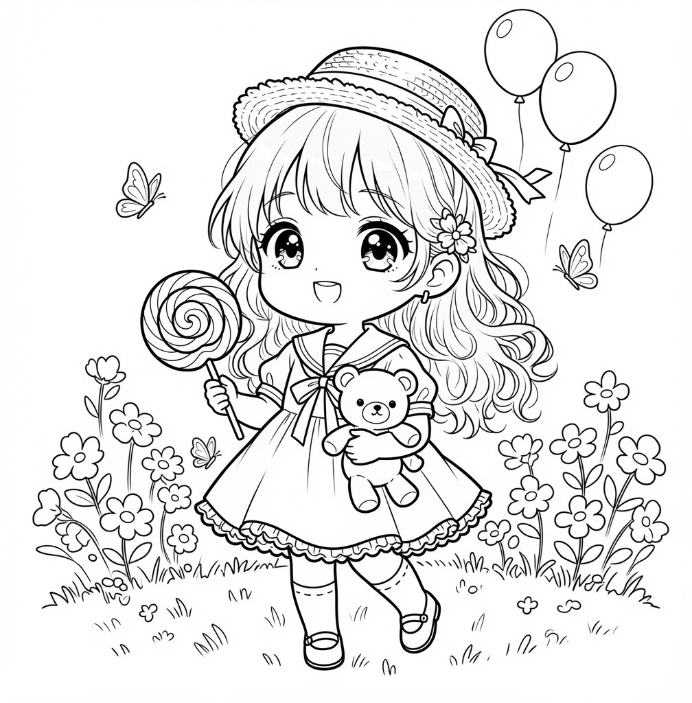 水彩画風ぬりえ&カラー原画セット|単品・5枚セット対応【ダウンロード版】