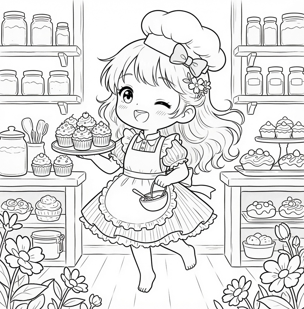 水彩画風ぬりえ&カラー原画セット|単品・5枚セット対応【ダウンロード版】