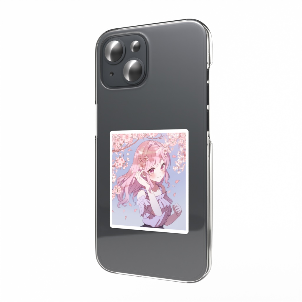 ゆずれもん桜イラストスマホステッカー