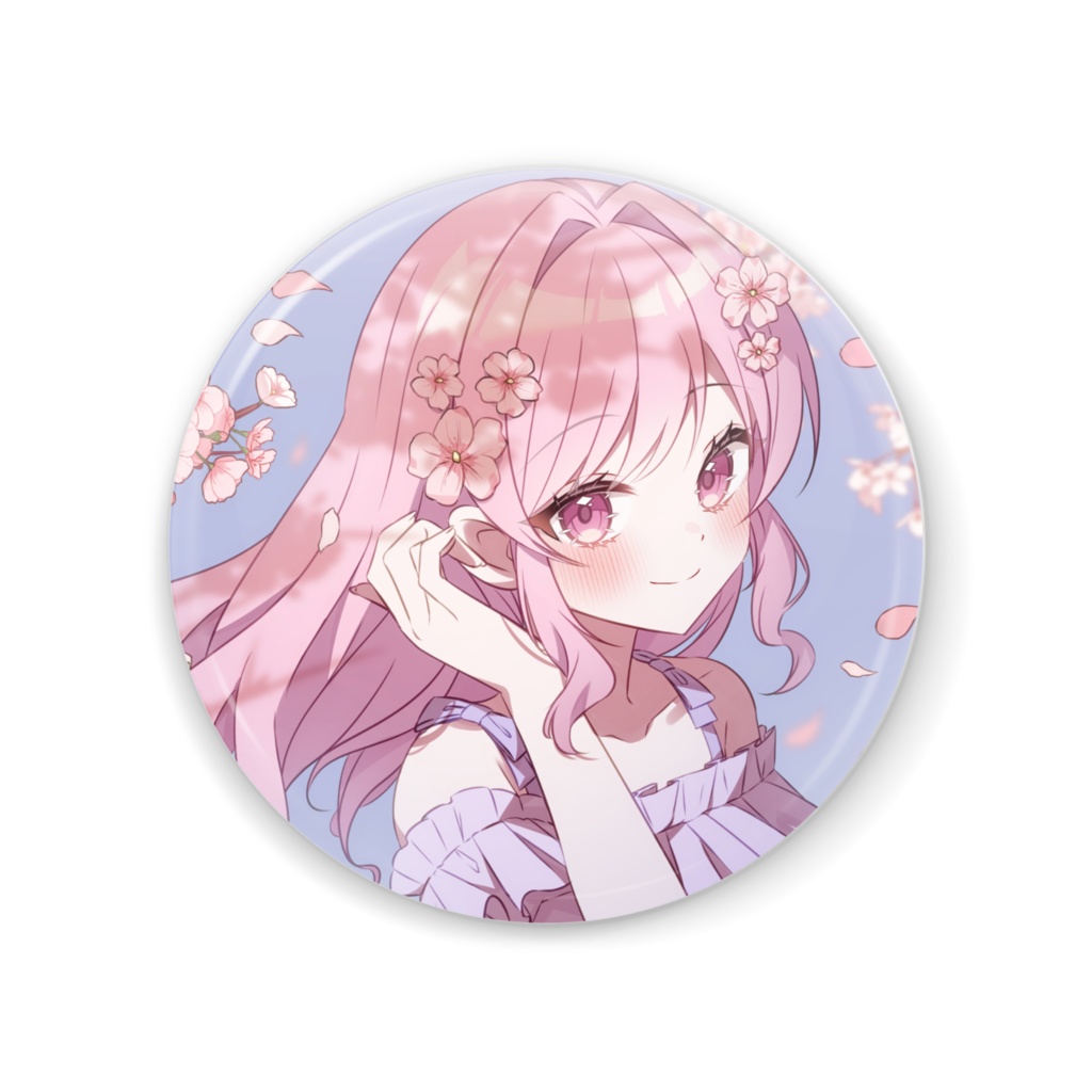 ゆずれもん桜イラスト缶ミラー