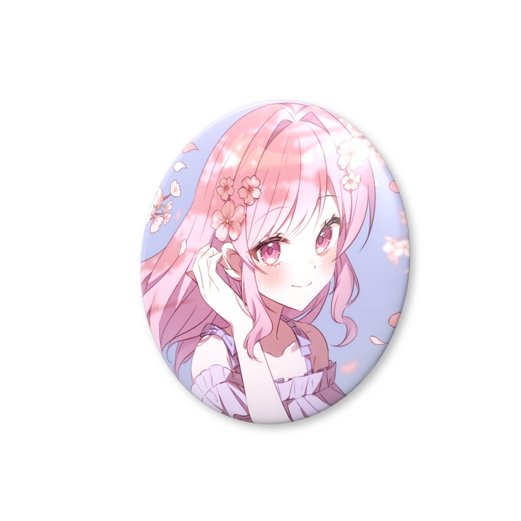 ゆずれもん桜イラスト缶バッジ