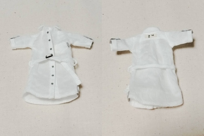 ロールアップシャツワンピ(ホワイト)