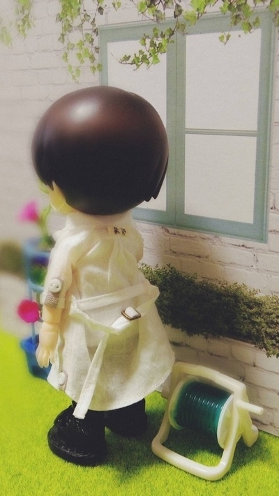 ロールアップシャツワンピ(ホワイト)