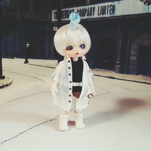 ロールアップシャツワンピ(オフホワイト)