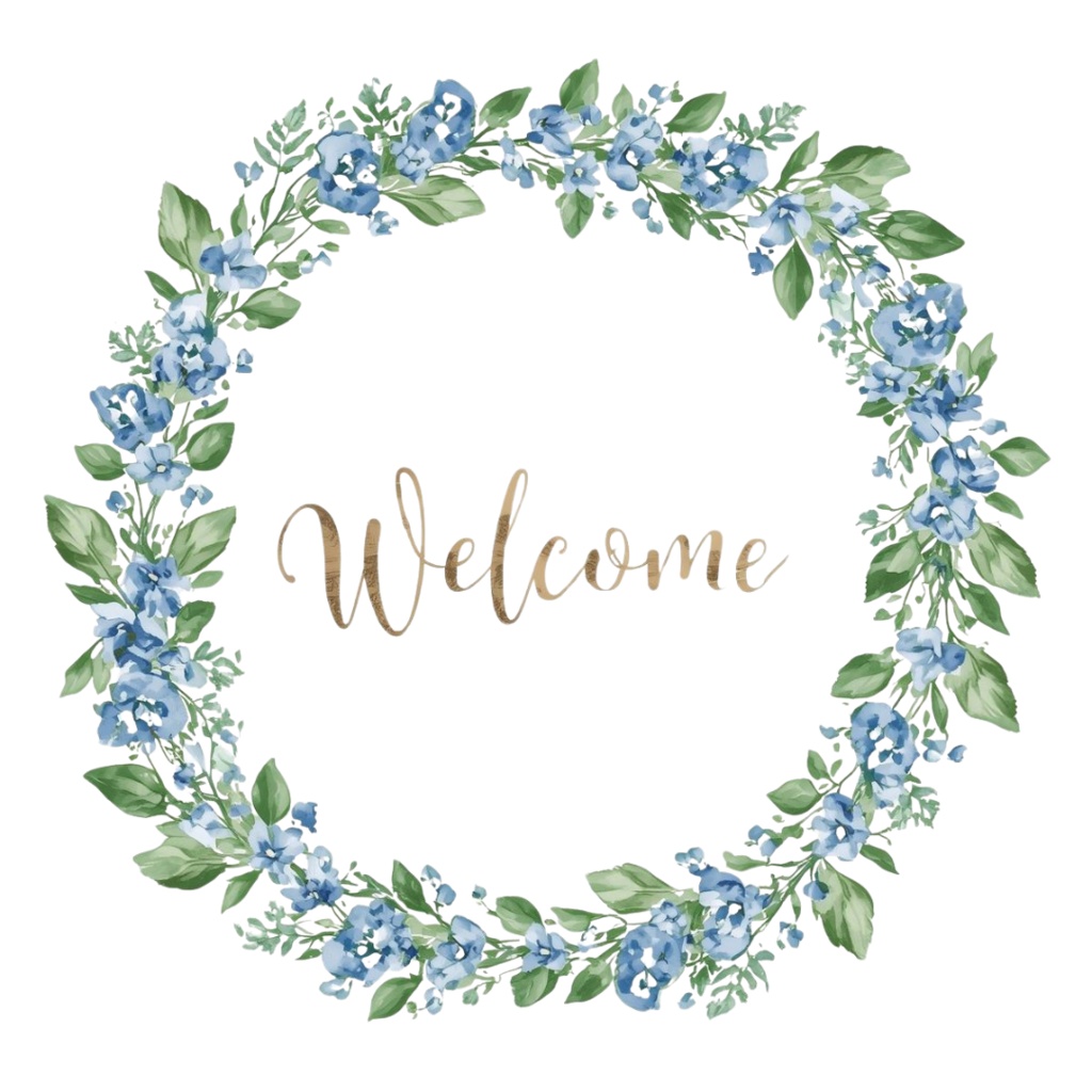 アンティークブルーのウェディングクリップアート 10点セット