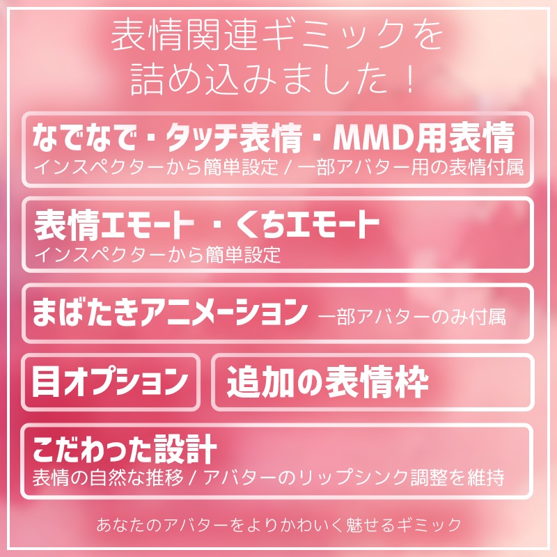いろんなアバターで使える表情ギミック!汎用エモートプラス【VRChat】