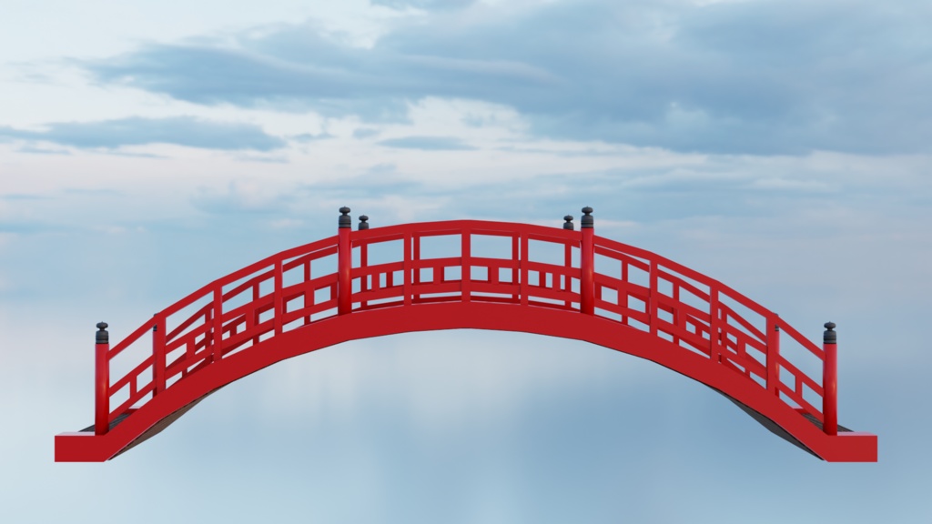 【3Dモデル】太鼓橋(和風の橋)