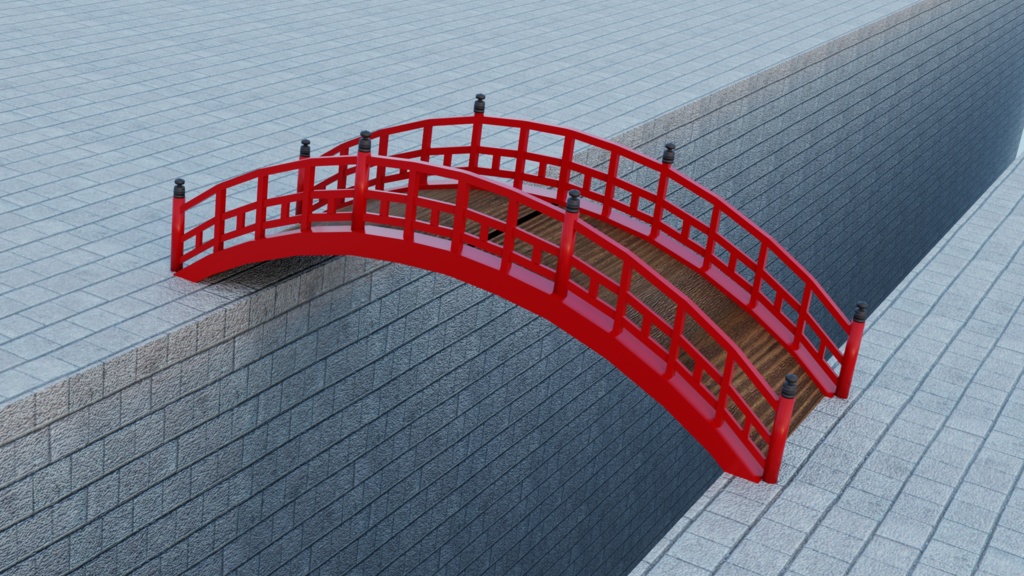【3Dモデル】太鼓橋（和風の橋）