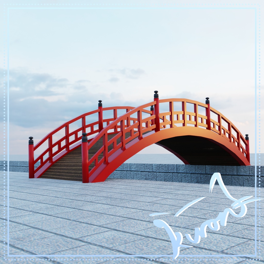 【3Dモデル】太鼓橋（和風の橋）
