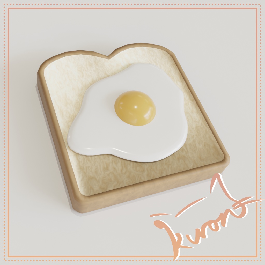 【3Dモデル】ラピュタパン～食パンと目玉焼き～