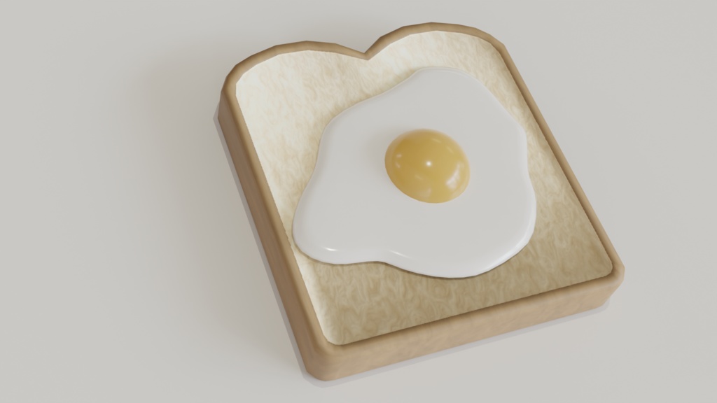 【3Dモデル】ラピュタパン~食パンと目玉焼き~