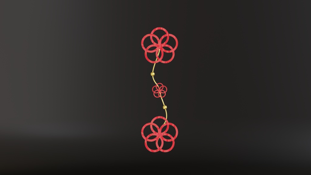 【PB設定済3Dモデル】梅の花イヤリング・ピアス
