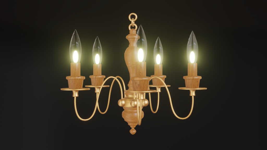 【3Dモデル】ウッドシャンデリア