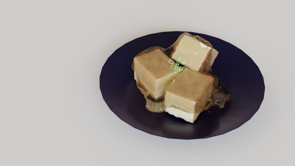 【3Dモデル】揚げ出し豆腐