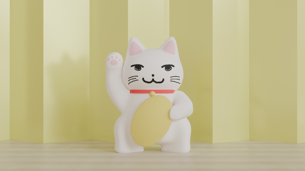 【3Dモデル】まねきねこ3種