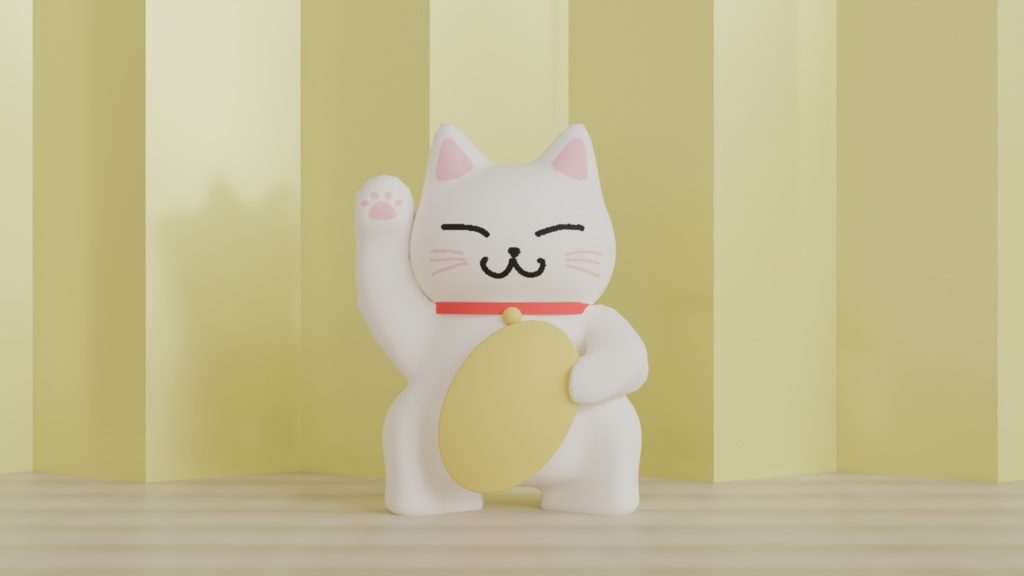 【3Dモデル】まねきねこ3種