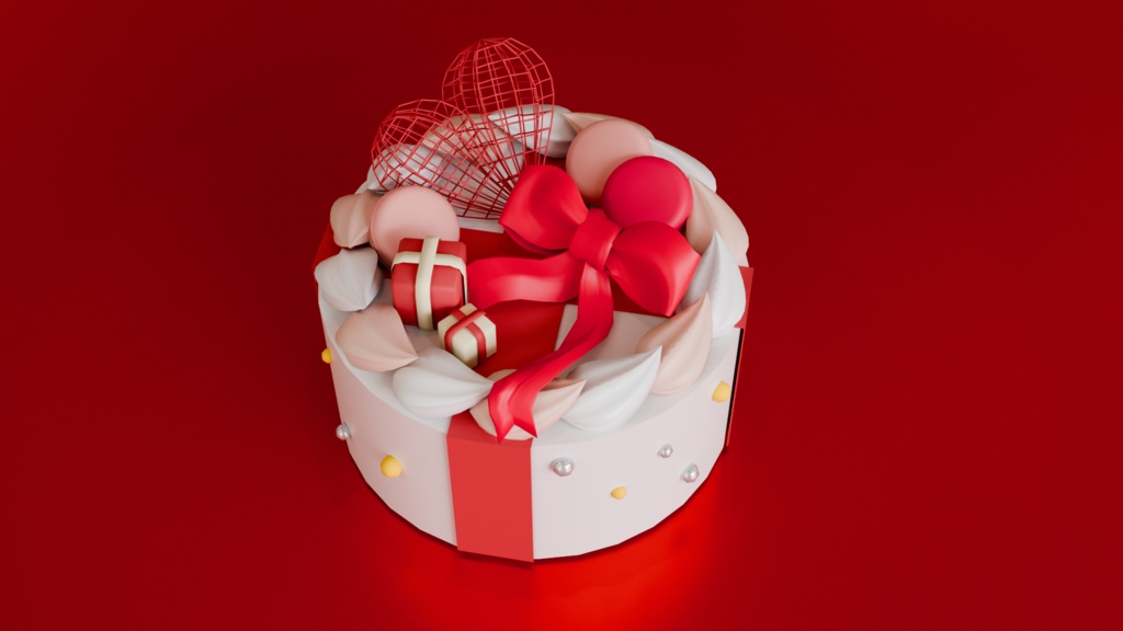 【3Dモデル】クリスマスケーキ・バースデーケーキ3種セット(ホワイト、チョコ、抹茶)