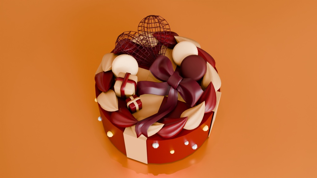 【3Dモデル】クリスマスケーキ・バースデーケーキ3種セット(ホワイト、チョコ、抹茶)