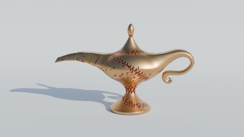 【3Dモデル】魔法のランプ(アラジンランプ)