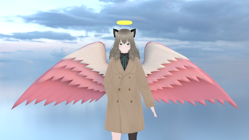 【3Dモデル】天使の羽(悪魔の羽)・天使の輪(Physbone設定済)