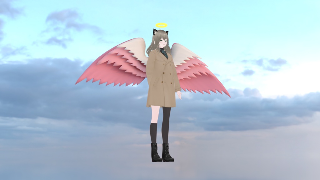 【3Dモデル】天使の羽(悪魔の羽)・天使の輪(Physbone設定済)