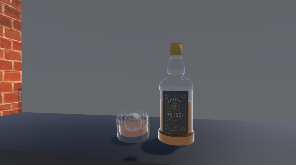 【3Dモデル】飲める!注げる!ウイスキー&グラスセット