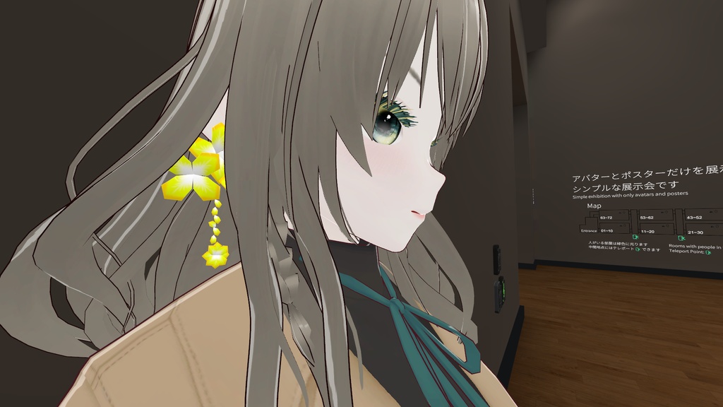 【3Dモデル】花・雪の結晶モチーフイヤリング・ピアス(Physbone・MA設定済)