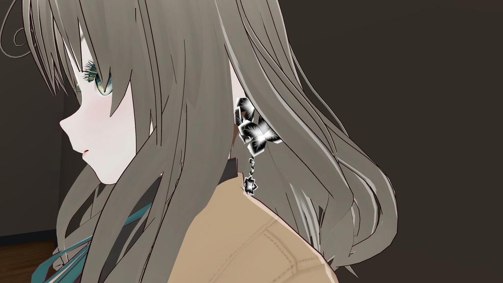 【3Dモデル】花・雪の結晶モチーフイヤリング・ピアス(Physbone・MA設定済)