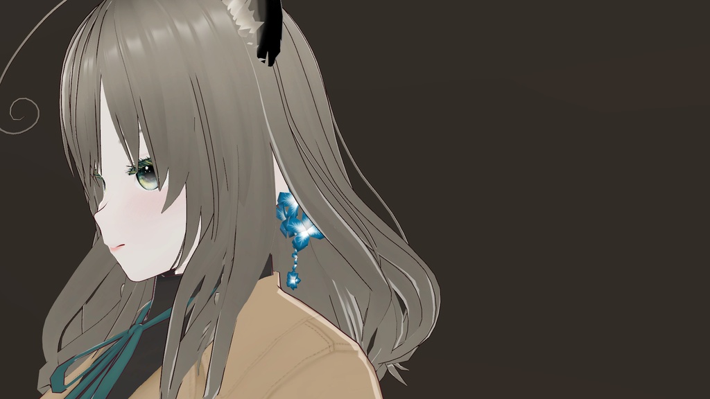 【3Dモデル】花・雪の結晶モチーフイヤリング・ピアス(Physbone・MA設定済)