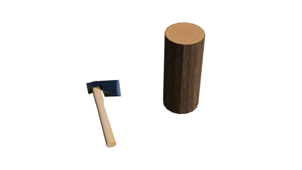 【3Dモデル】薪を割って!火をくべよう!焚火セット