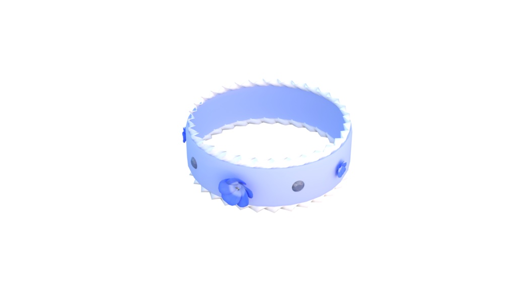 【3Dモデル】ネモフィラモチーフのアクセサリー(イヤリング・ヘッドドレス・ブレスレット・指輪)