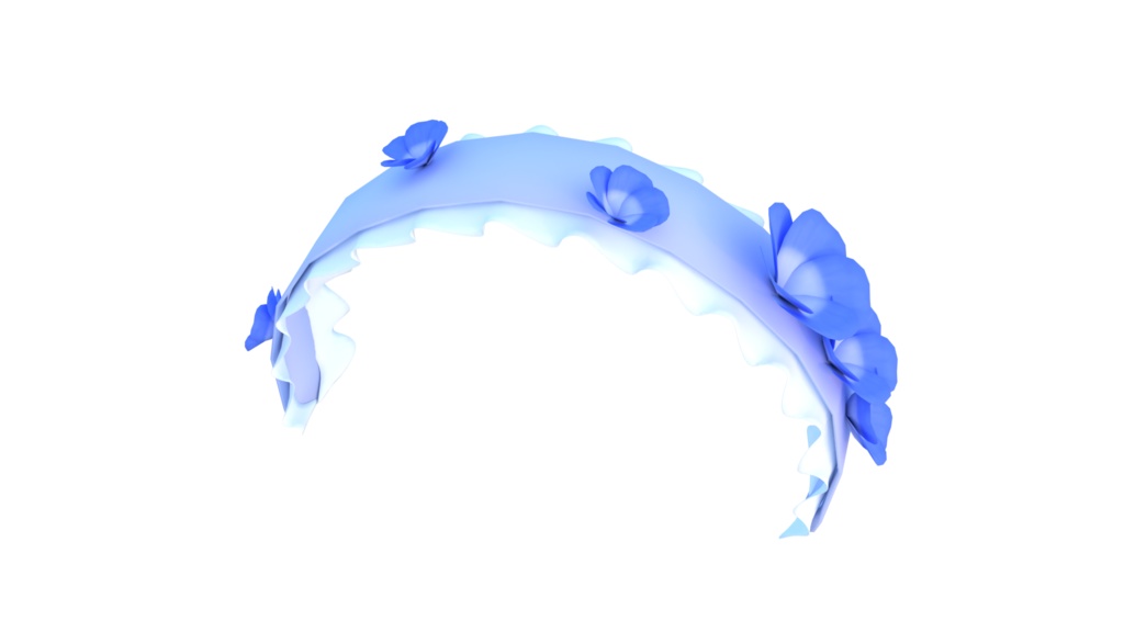 【3Dモデル】ネモフィラモチーフのアクセサリー(イヤリング・ヘッドドレス・ブレスレット・指輪)