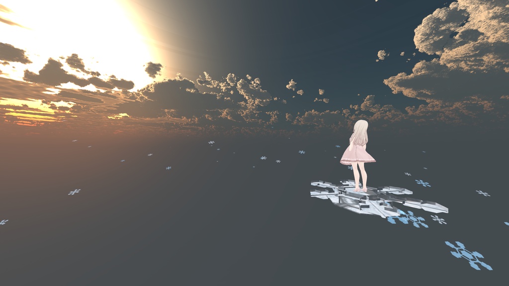 【3Dモデル】飛べる!氷のスケートボード(MA設定済み)