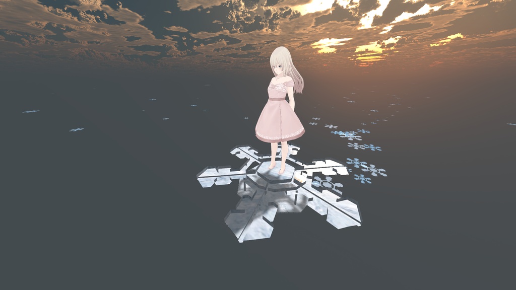 【3Dモデル】飛べる!氷のスケートボード(MA設定済み)