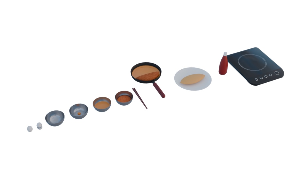 【3Dモデル】作って遊ぼう!オムライスギミック