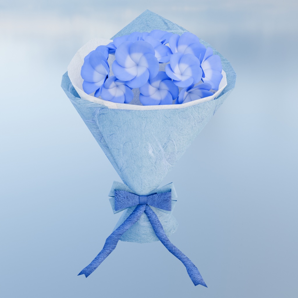 【3Dモデル】ネモフィラのブーケ・花束