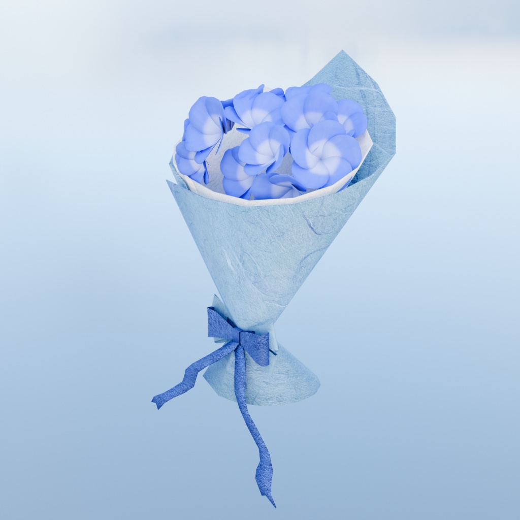 【3Dモデル】ネモフィラのブーケ・花束