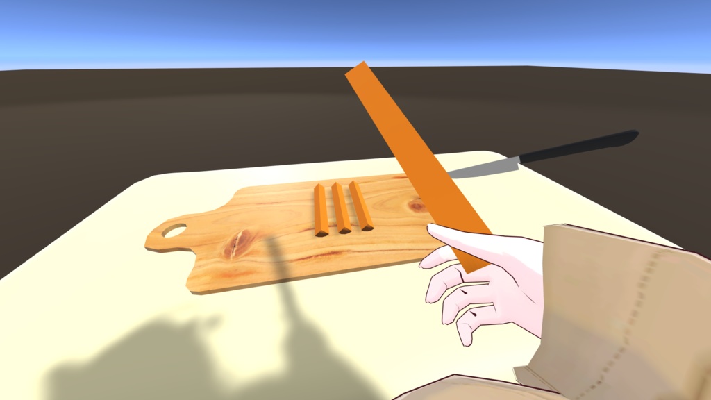 【VRCギミック開発入門書の参考ギミック】切って食べよう!ニンジンスティック