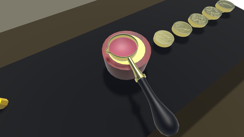 【3Dモデル】好きな色と柄を選んで押そう!シーリングスタンプ(封蝋)ギミック