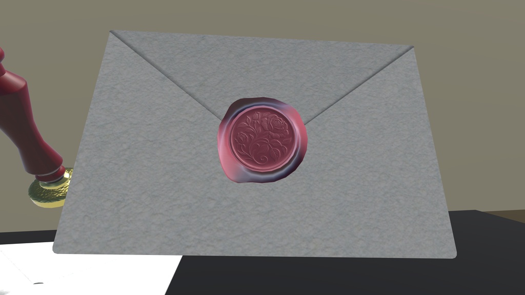 【3Dモデル】好きな色と柄を選んで押そう!シーリングスタンプ(封蝋)ギミック