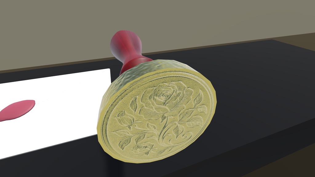 【3Dモデル】好きな色と柄を選んで押そう!シーリングスタンプ(封蝋)ギミック