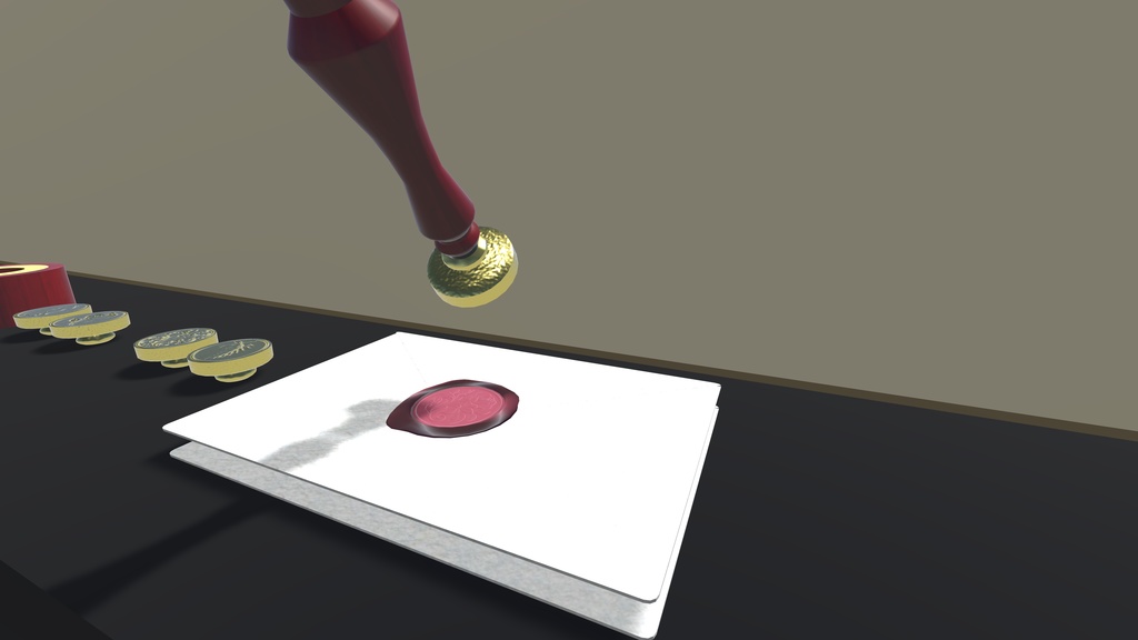 【3Dモデル】好きな色と柄を選んで押そう!シーリングスタンプ(封蝋)ギミック