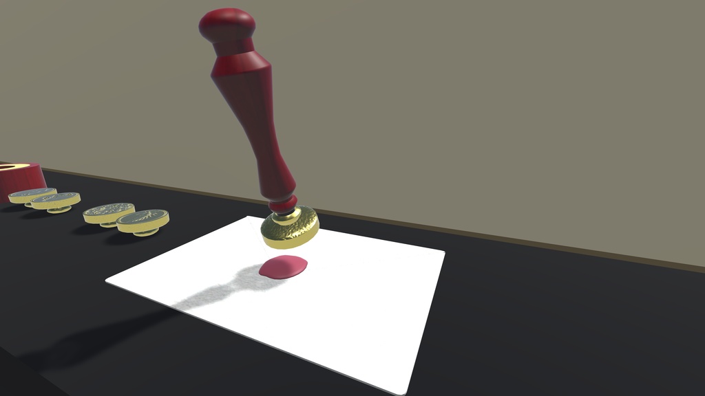 【3Dモデル】好きな色と柄を選んで押そう!シーリングスタンプ(封蝋)ギミック