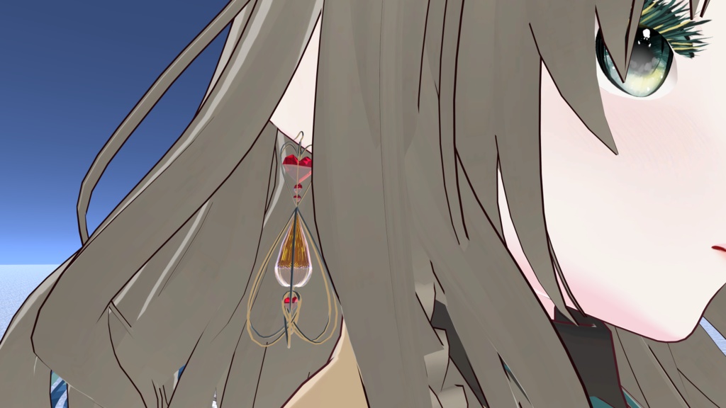 【3Dモデル】ハートモチーフイヤリング・ピアス(Physbone・MA設定済)