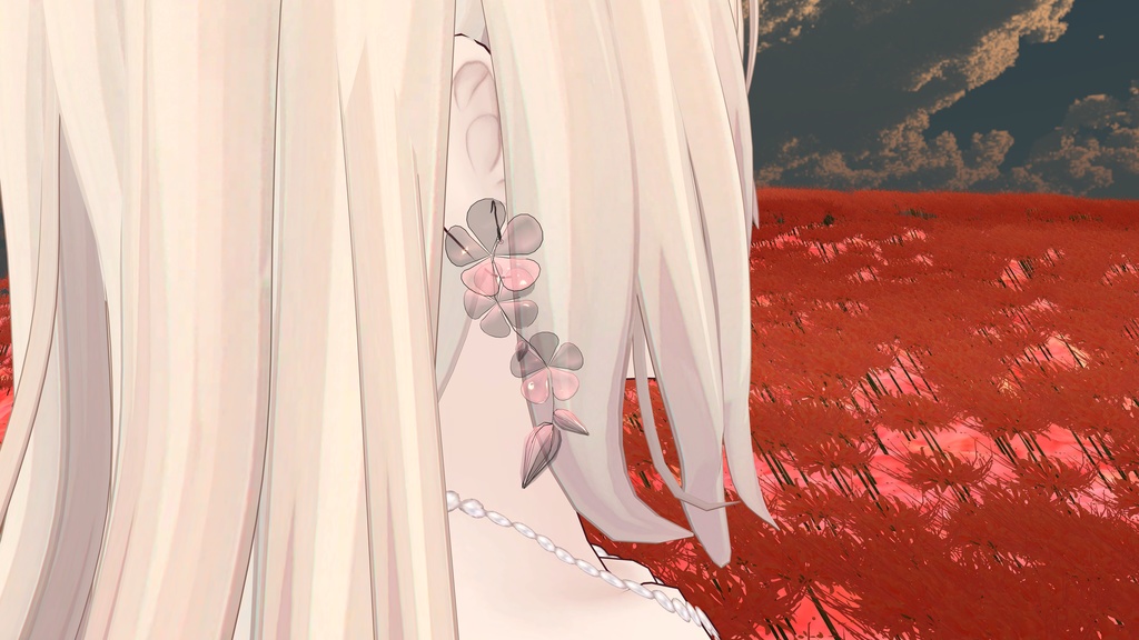 【3Dモデル】ディップアート風お花のイヤリング・ピアス(Physbone・MA設定済)