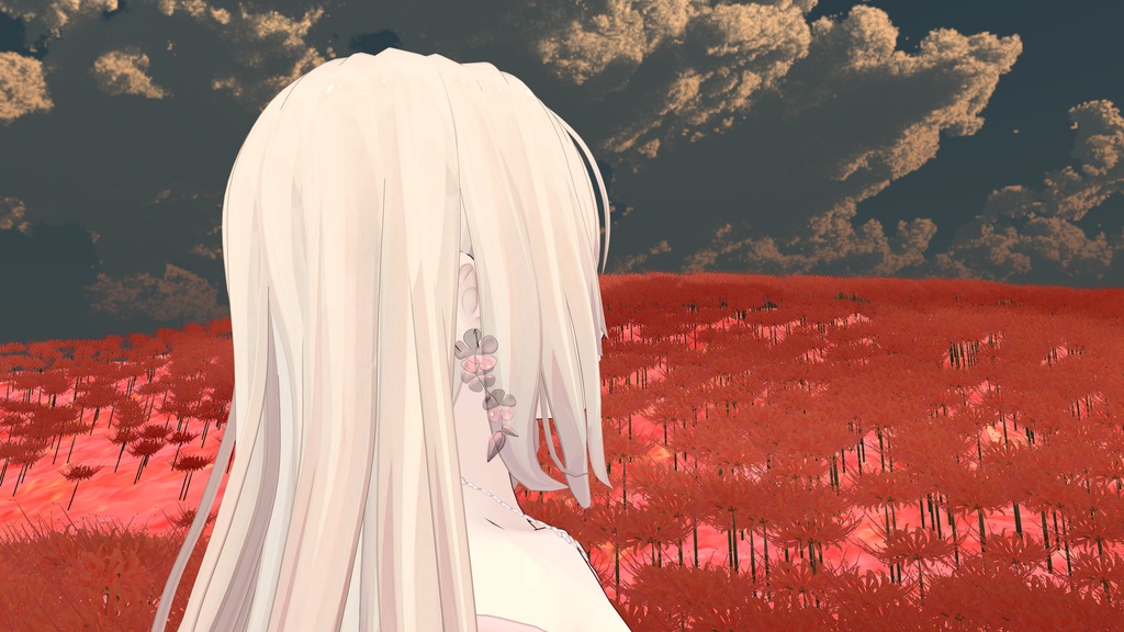 【3Dモデル】ディップアート風お花のイヤリング・ピアス(Physbone・MA設定済)