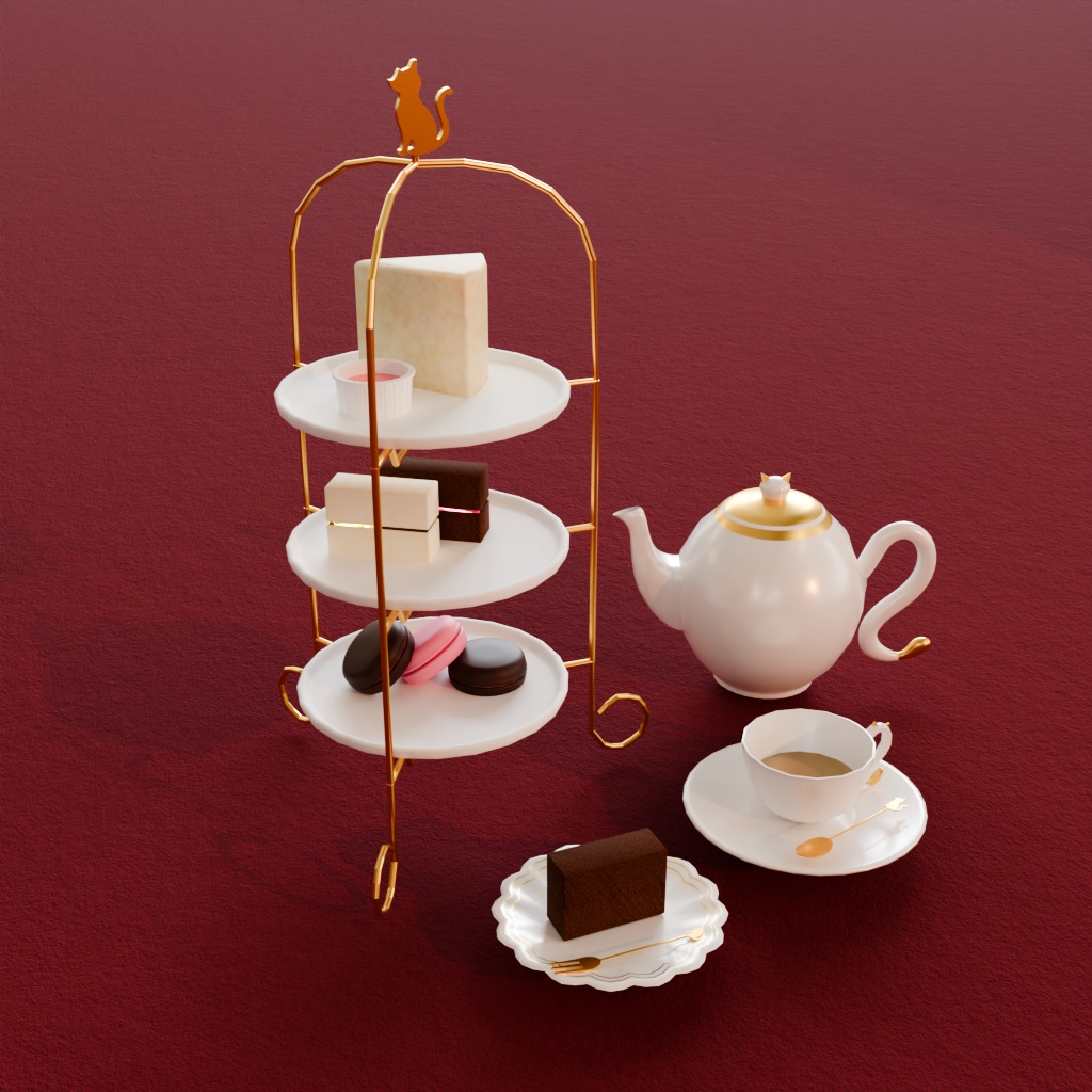 猫型アフターヌーンティセット