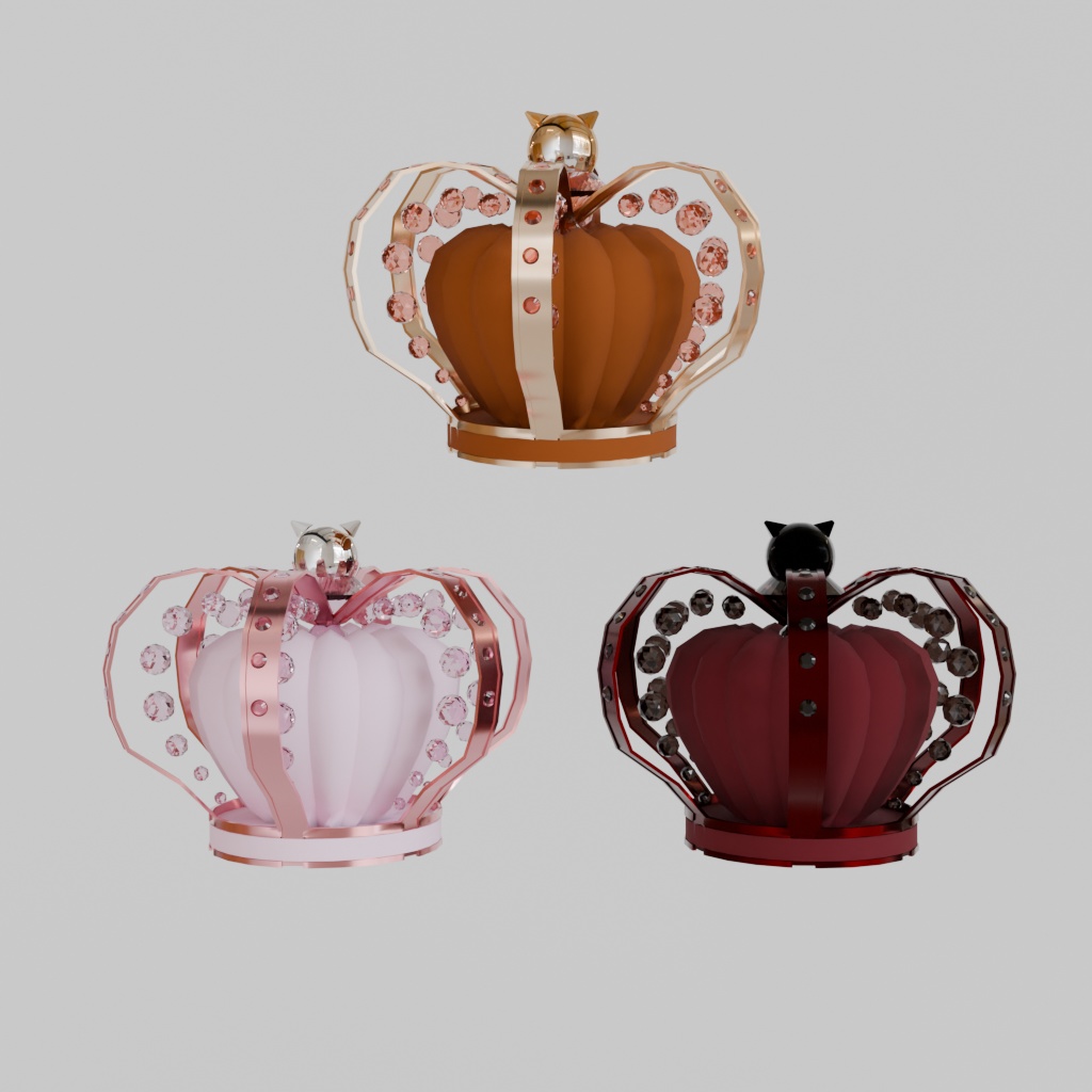 【3Dモデル】ねこモチーフ王冠(MA設定済)