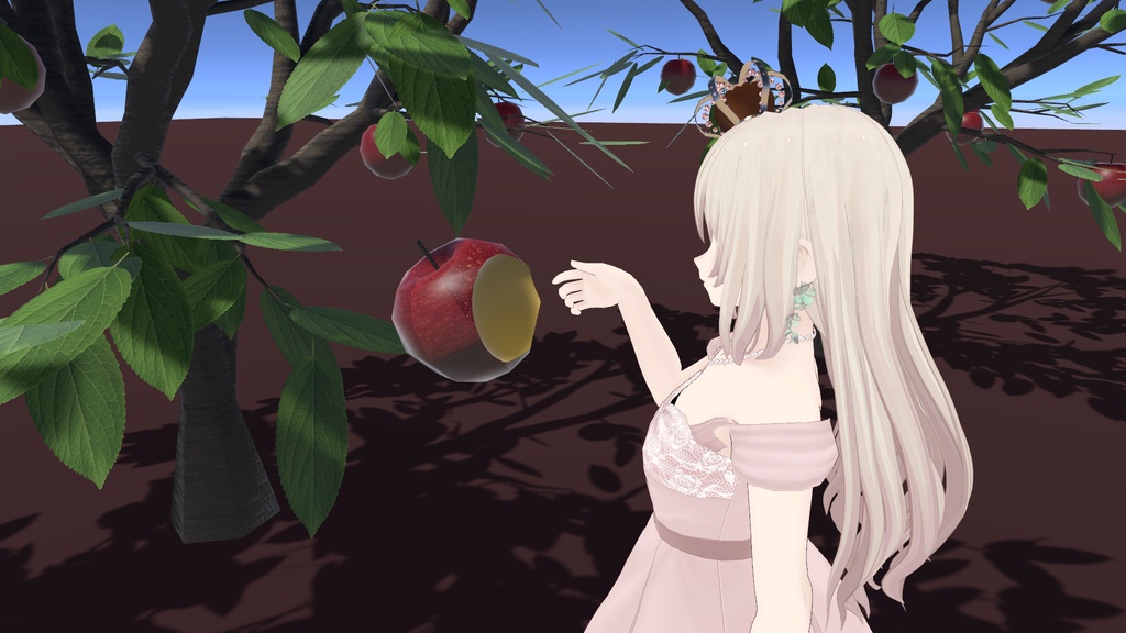 【3Dモデル】秋の味覚!収穫したての新鮮なリンゴを食べよう!リンゴギミック