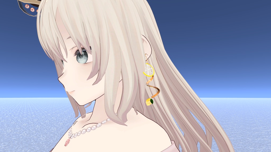 【3Dモデル】レモンイヤリング・ピアス(Physbone・MA設定済)